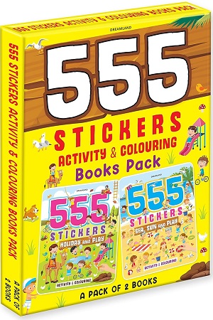555 Stickers and Activity Books Pack -A Set of 2 Books for Children Age 3- 10 Years