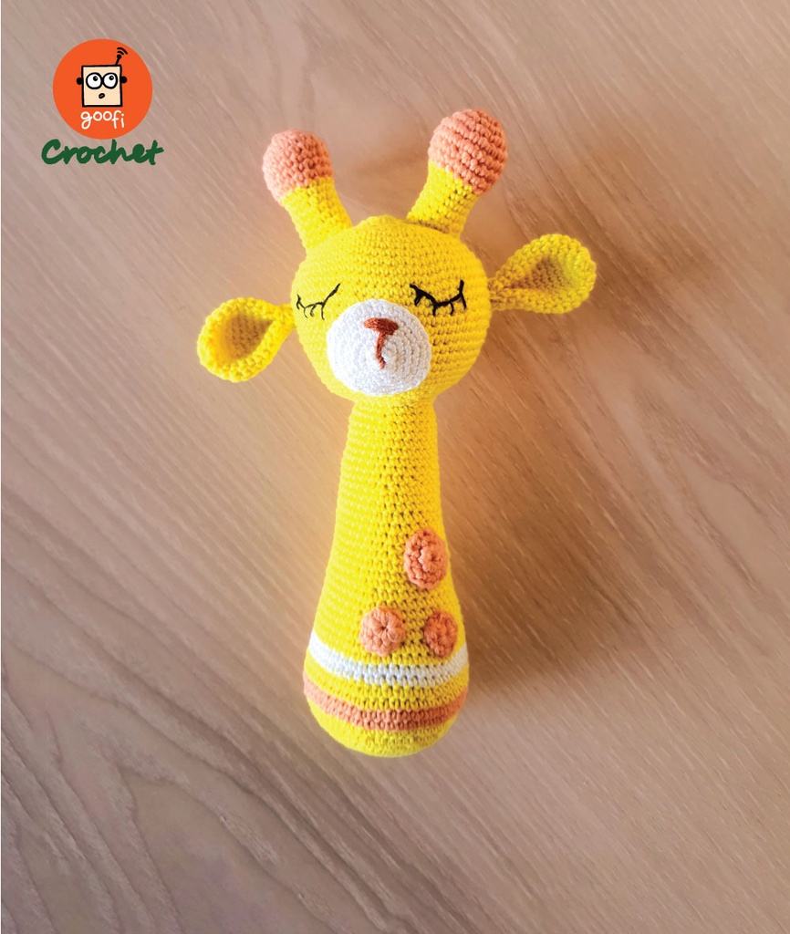 Crochet Toy Rattle Character-Giraffe