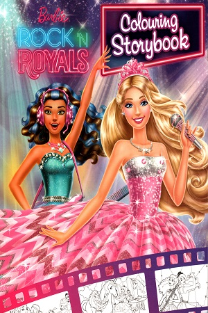 BARBIE ROCK N ROYAL COLOURING STORYBOOK